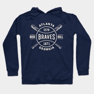 Atlanta Braves Bats & Ball by  Buck Tee Hoodie